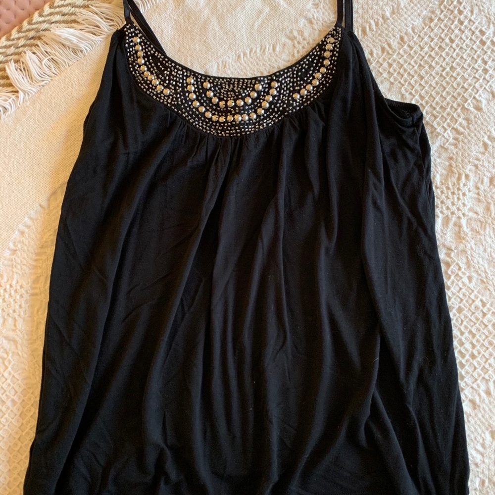 Candies Black Flowy Tank